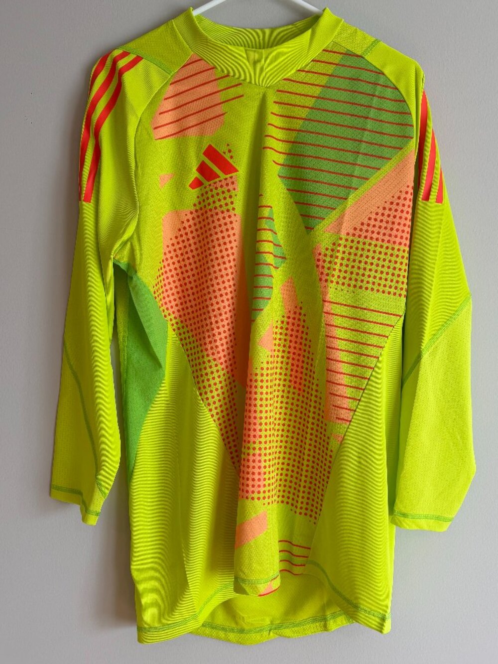 Adidas IK4907 Mens XL Tiro 24 Pro Goalkeeper LS Slim Fit Green Orange Jersey